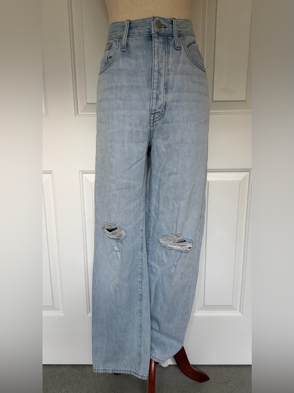 Madewell The Dadjean Duane Wash Ripped Jeans Size 27 NWOT